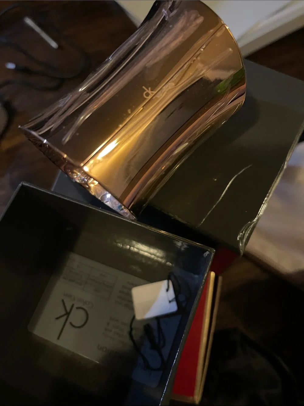 Calvin Klein Metallic Rose Gold Cuff